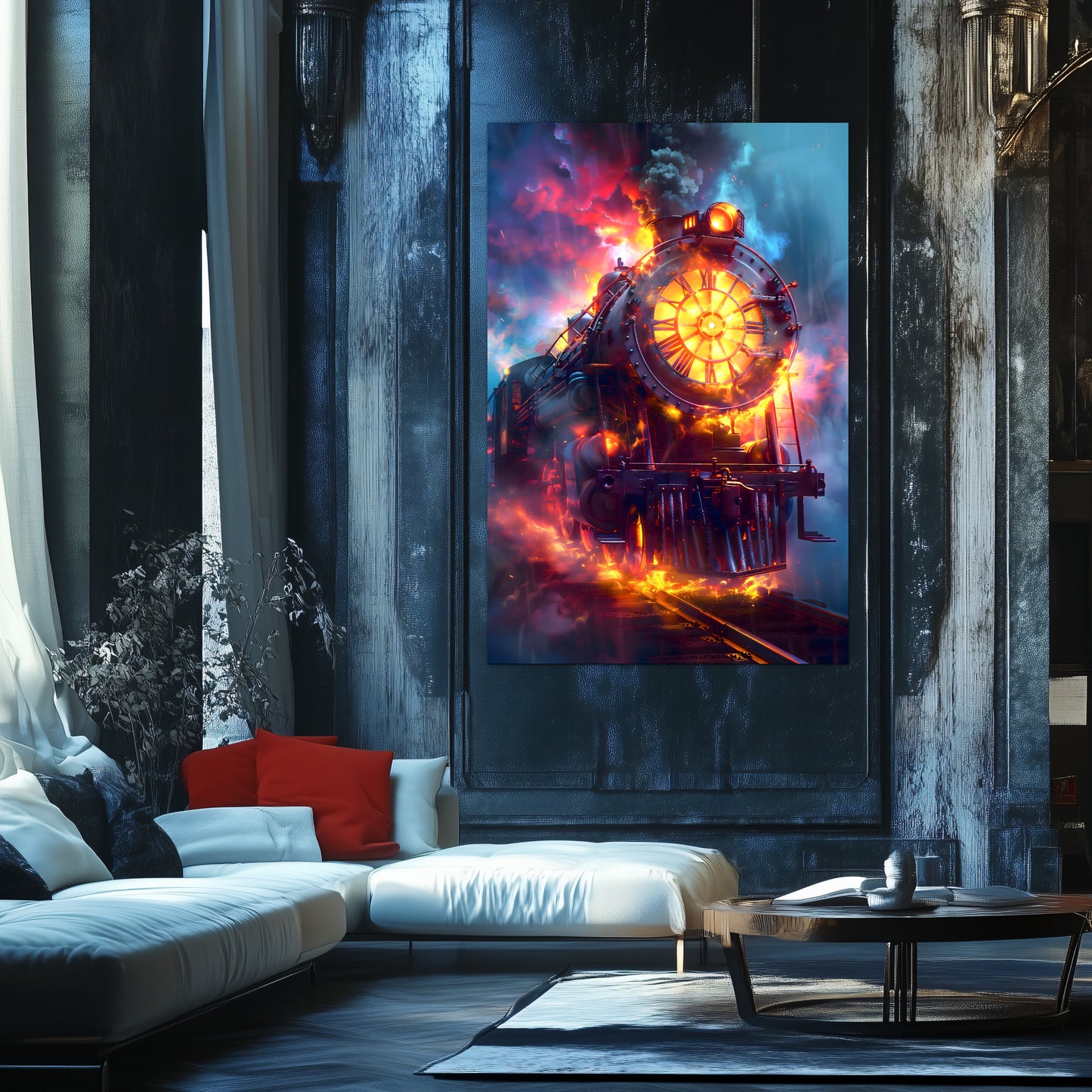 Steampunk Train Poster – Eternal Engine | Awe-Inspiring Wall Art for Sci-Fi & Fantasy Train Enthusiasts | Unique and Exclusive Artwork