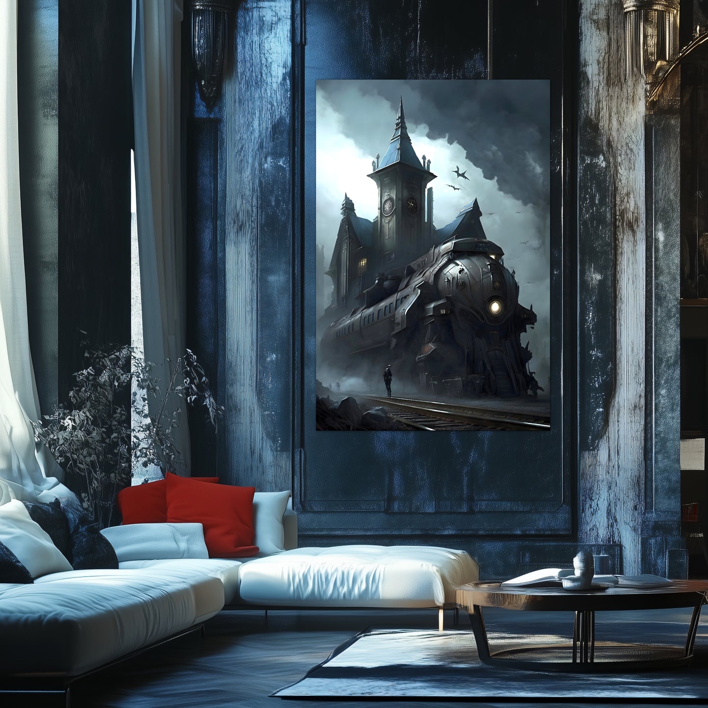 Fantasy Train Poster – Darkmist Phantom | Awe-Inspiring Wall Art for Sci-Fi & Fantasy Train Enthusiasts | Unique and Exclusive Artwork