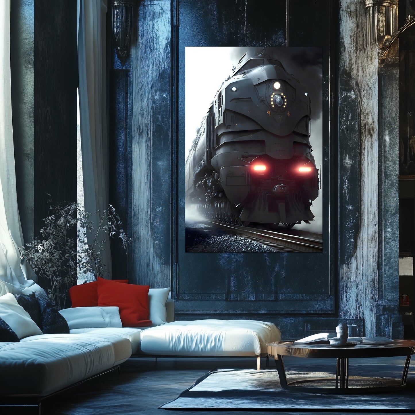 Dystopia Train Poster – Grimbringer Thunderclad | Awe-Inspiring Wall Art for Sci-Fi & Fantasy Train Enthusiasts | Unique and Exclusive Artwork