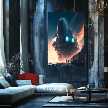 Cyberpunk Train Poster – Hyperion Elysian Metrocore | Awe-Inspiring Wall Art for Sci-Fi & Fantasy Train Enthusiasts | Unique and Exclusive Artwork