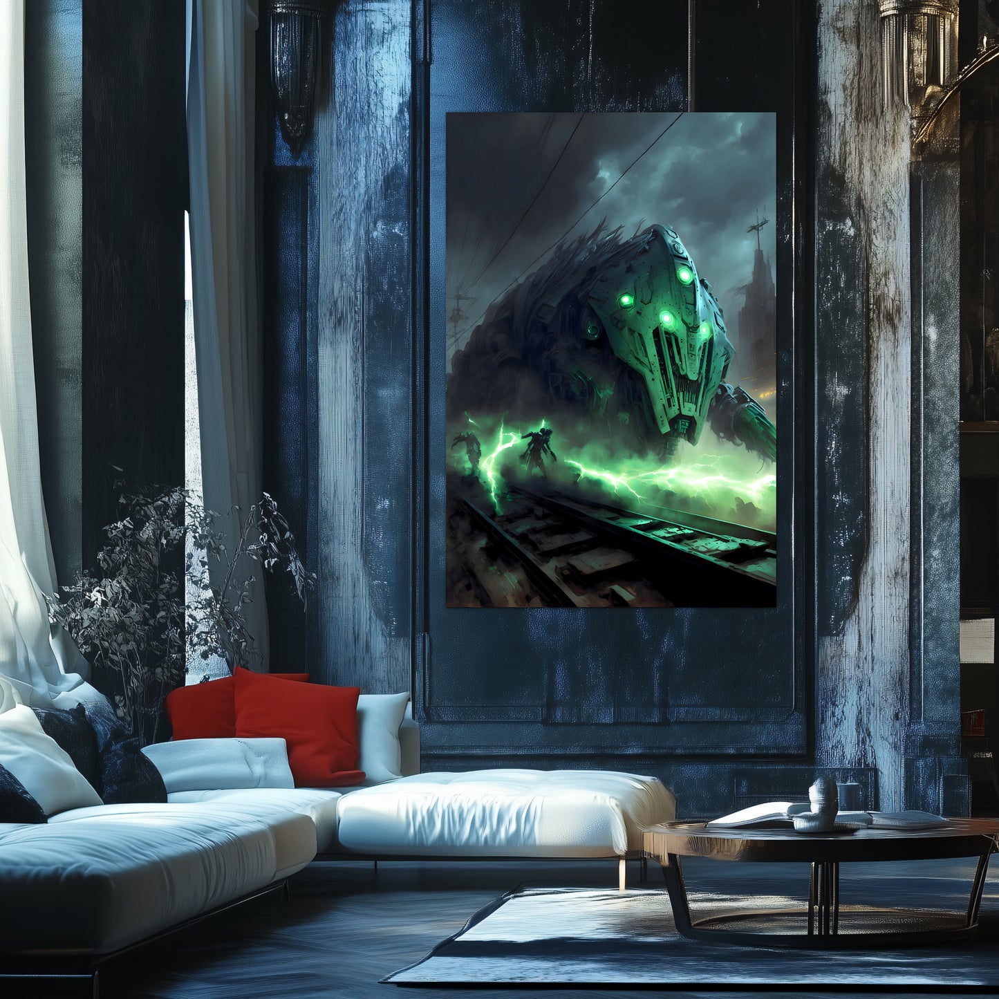 Zombie Train Poster – Darkclad Adjudicator | Awe-Inspiring Wall Art for Sci-Fi & Fantasy Train Enthusiasts | Unique and Exclusive Artwork