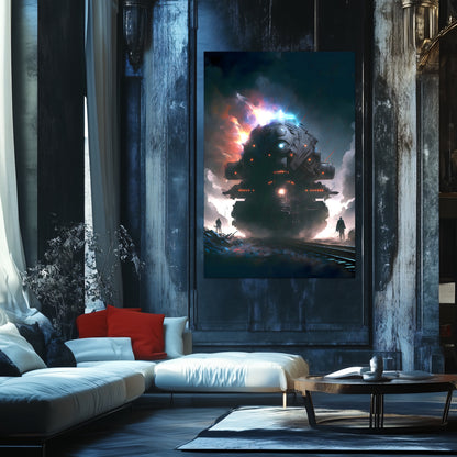 Wasteland Train Poster – The Voidstalker | Awe-Inspiring Wall Art for Sci-Fi & Fantasy Train Enthusiasts | Unique and Exclusive Artwork
