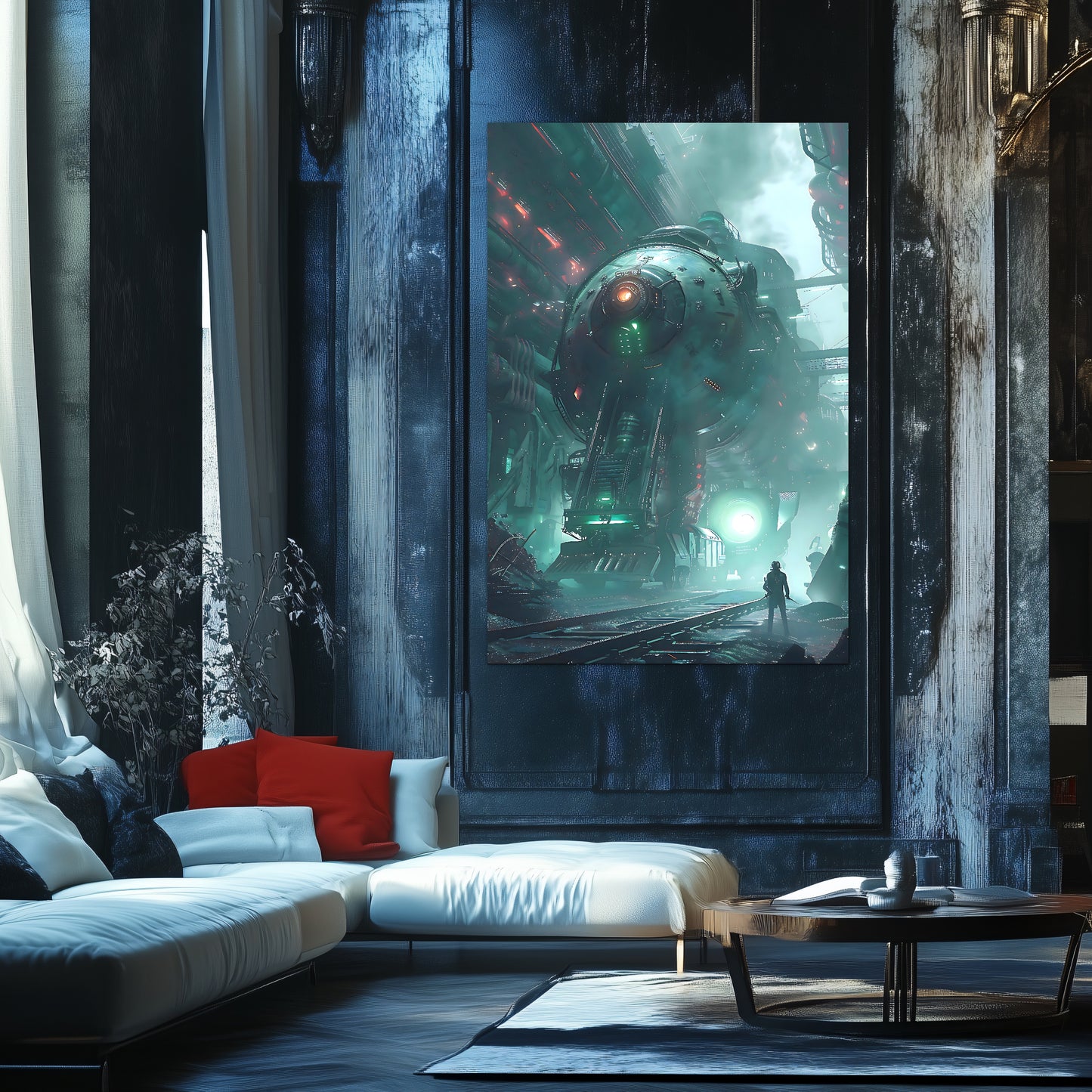 Cyberpunk Train Poster – Epitome One | Awe-Inspiring Wall Art for Sci-Fi & Fantasy Train Enthusiasts | Unique and Exclusive Artwork