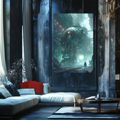 Cyberpunk Train Poster – Epitome One | Awe-Inspiring Wall Art for Sci-Fi & Fantasy Train Enthusiasts | Unique and Exclusive Artwork