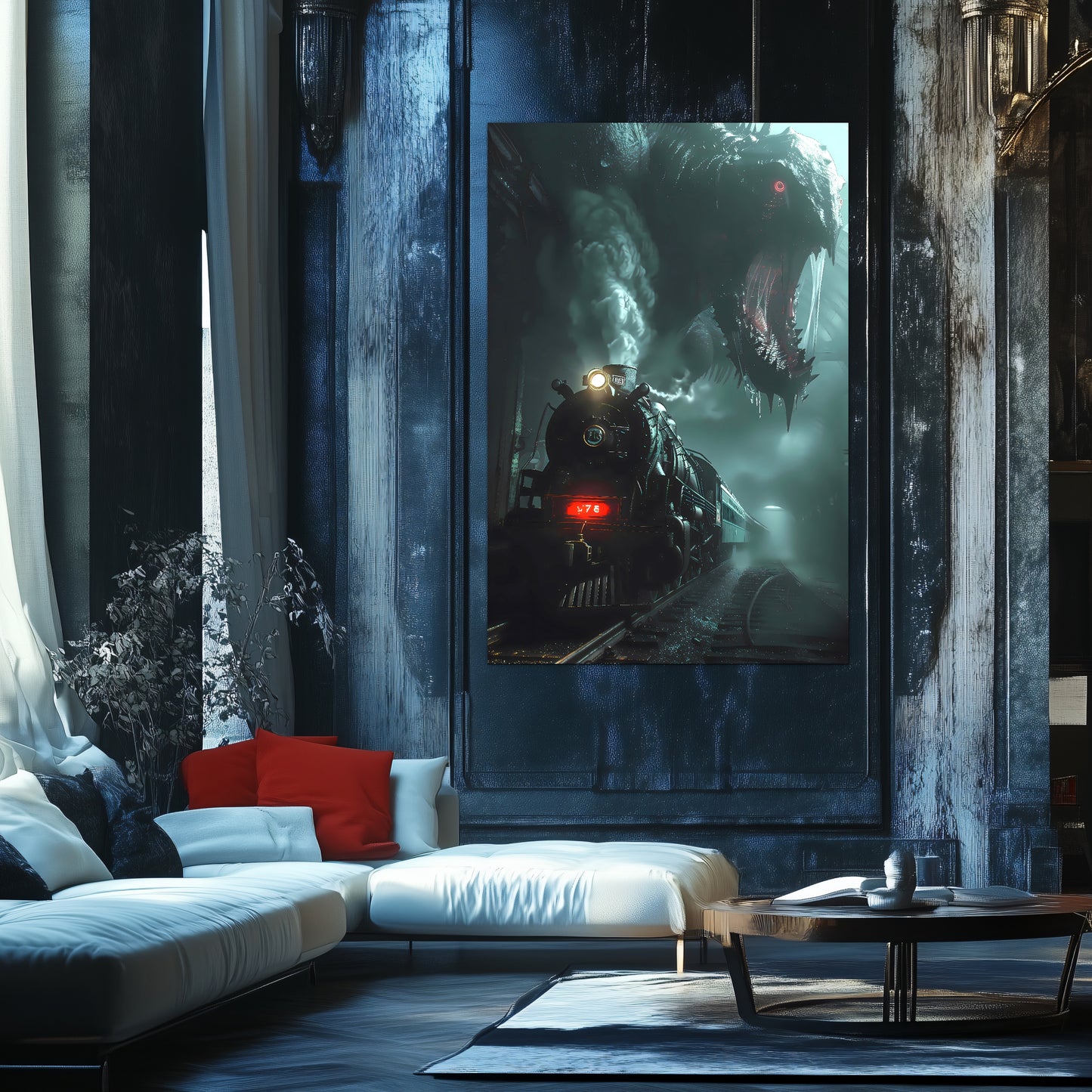 Fantasy Train Poster – Dragonbane Express | Awe-Inspiring Wall Art for Sci-Fi & Fantasy Train Enthusiasts | Unique and Exclusive Artwork
