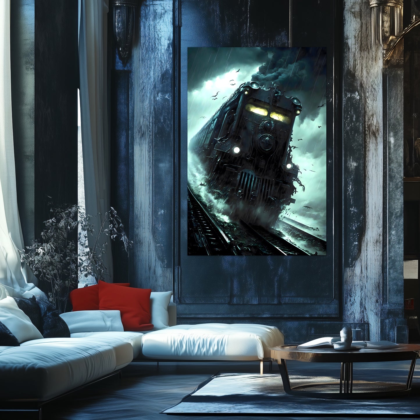 Zombie Train Poster – The Grim Hauler | Awe-Inspiring Wall Art for Sci-Fi & Fantasy Train Enthusiasts | Unique and Exclusive Artwork