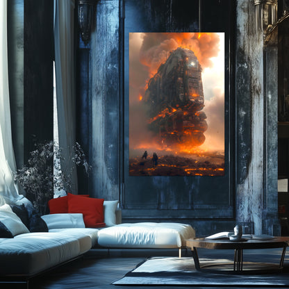Wasteland Train Poster – Exodus Beta | Awe-Inspiring Wall Art for Sci-Fi & Fantasy Train Enthusiasts | Unique and Exclusive Artwork