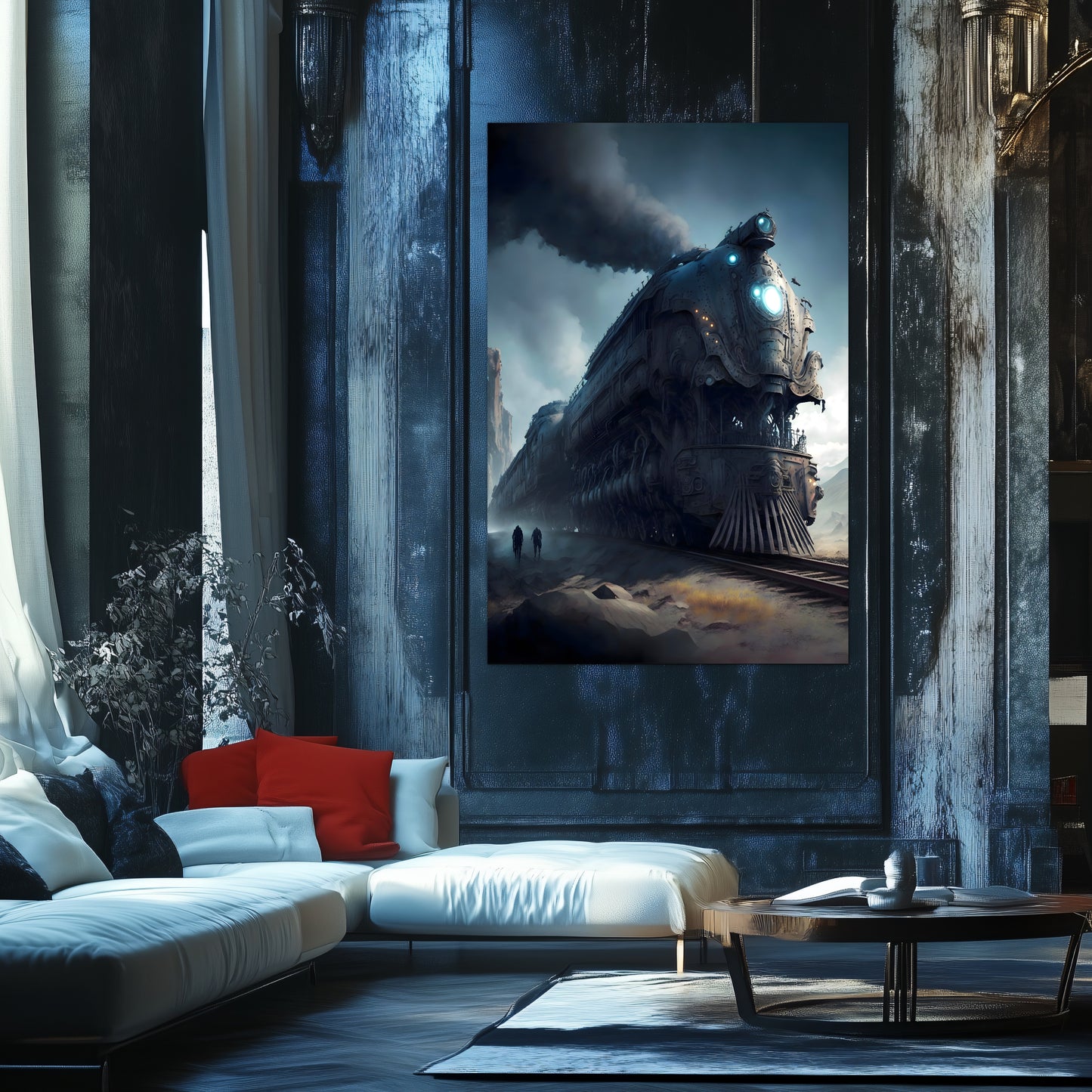Dystopia Train Poster – Titanforge Paladin | Awe-Inspiring Wall Art for Sci-Fi & Fantasy Train Enthusiasts | Unique and Exclusive Artwork