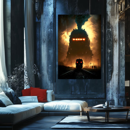 Post-Apocalyptic Train Poster – The Endbringer | Awe-Inspiring Wall Art for Sci-Fi & Fantasy Train Enthusiasts | Unique and Exclusive Artwork
