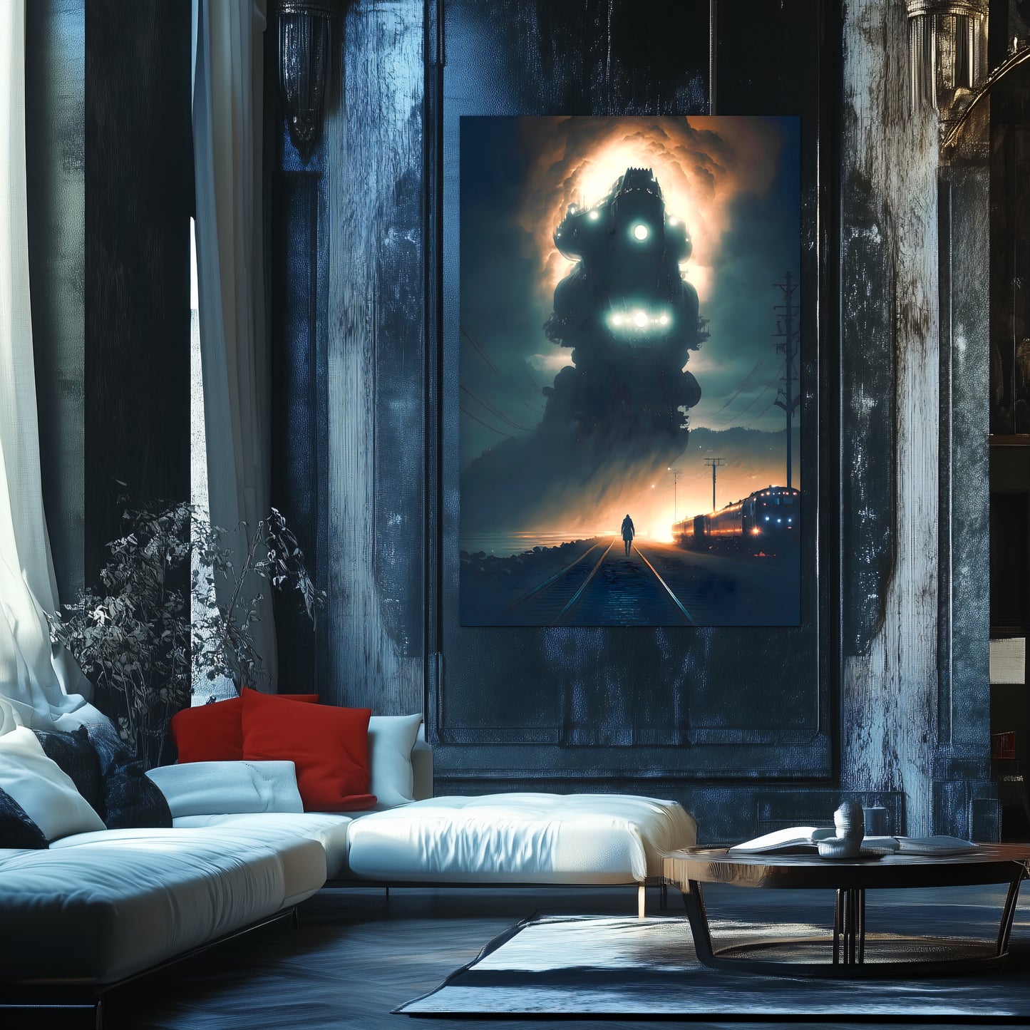 Post-Apocalyptic Train Poster – The Unyielding Monolith | Awe-Inspiring Wall Art for Sci-Fi & Fantasy Train Enthusiasts | Unique and Exclusive Artwork