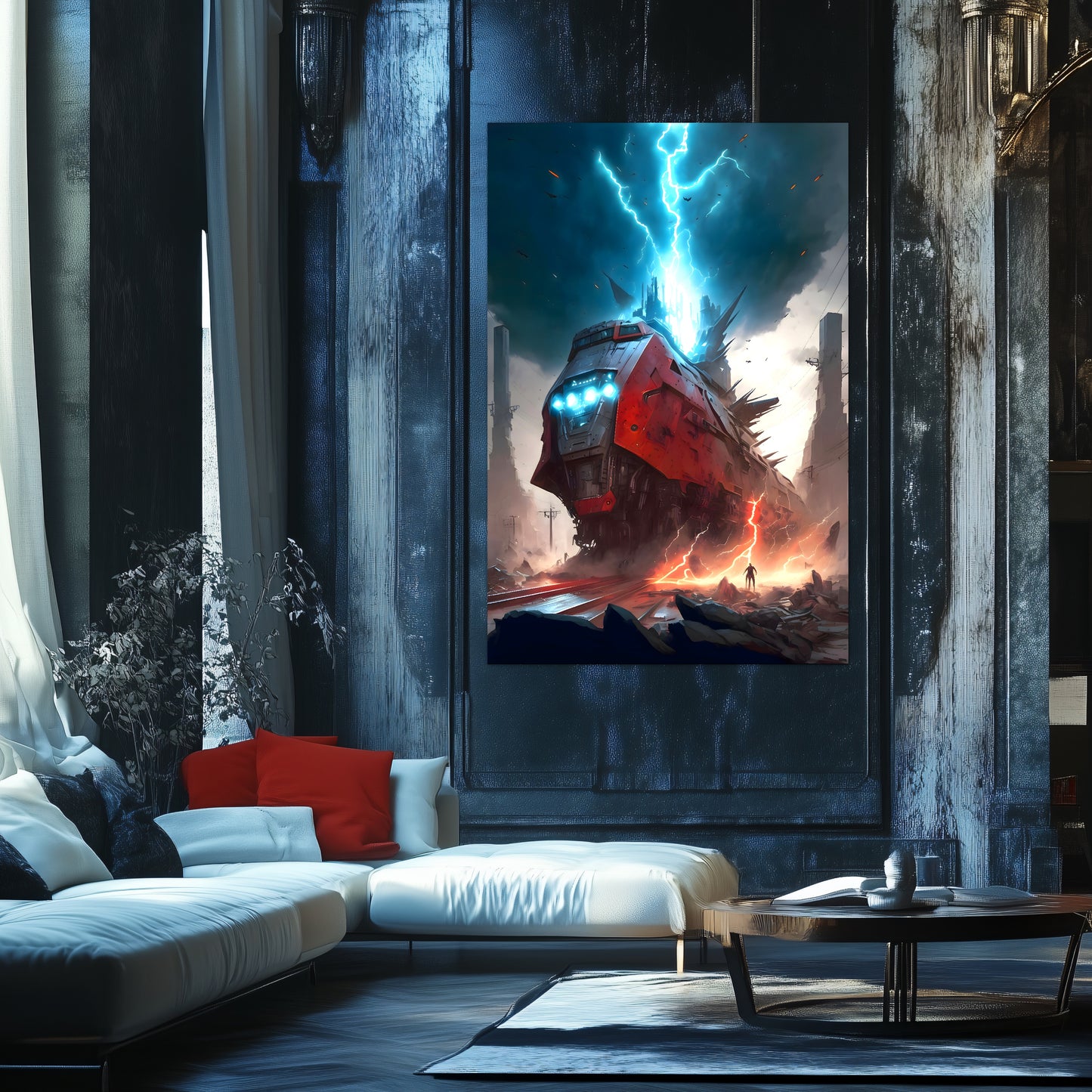 Wasteland Train Poster – Abaddon’s Wrath | Awe-Inspiring Wall Art for Sci-Fi & Fantasy Train Enthusiasts | Unique and Exclusive Artwork