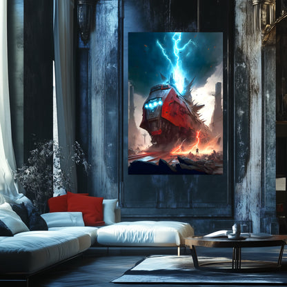 Wasteland Train Poster – Abaddon’s Wrath | Awe-Inspiring Wall Art for Sci-Fi & Fantasy Train Enthusiasts | Unique and Exclusive Artwork