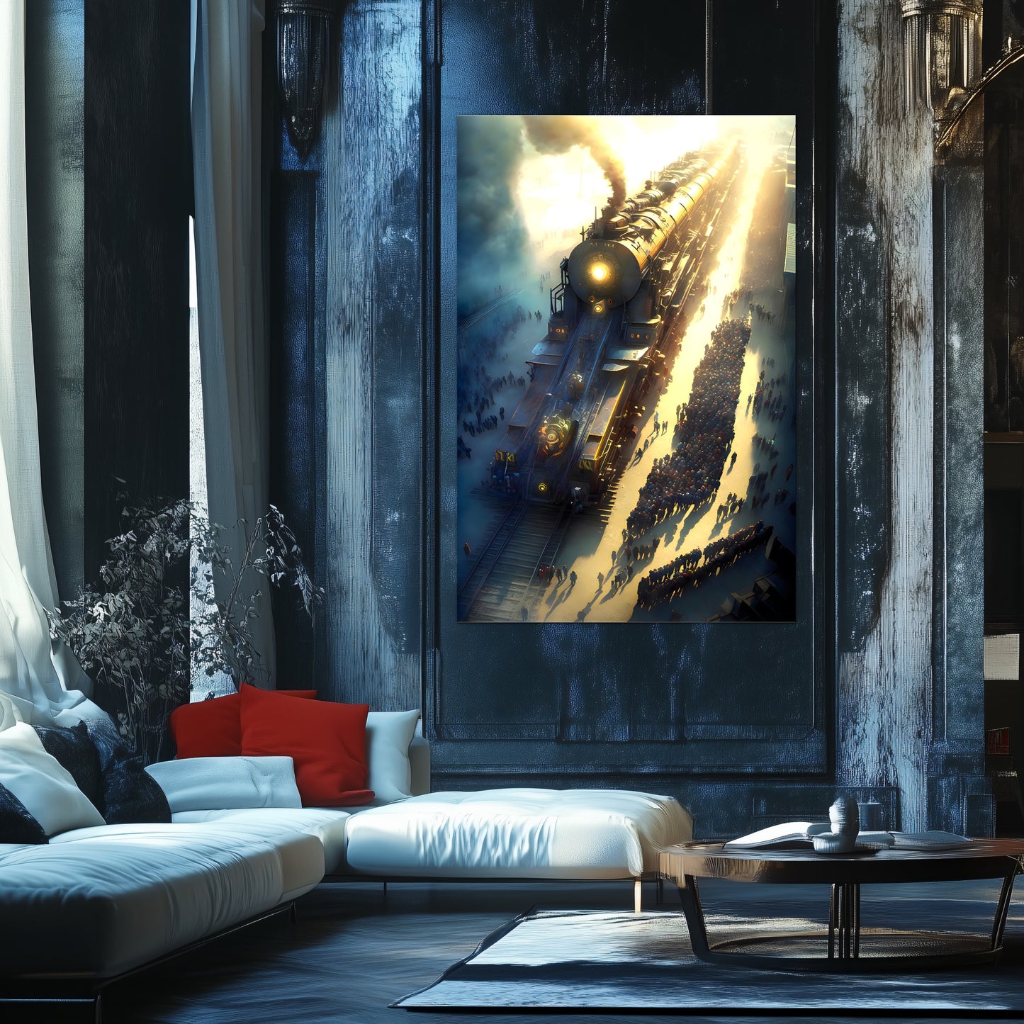 Steampunk Train Poster – Behemoth Boy | Awe-Inspiring Wall Art for Sci-Fi & Fantasy Train Enthusiasts | Unique and Exclusive Artwork