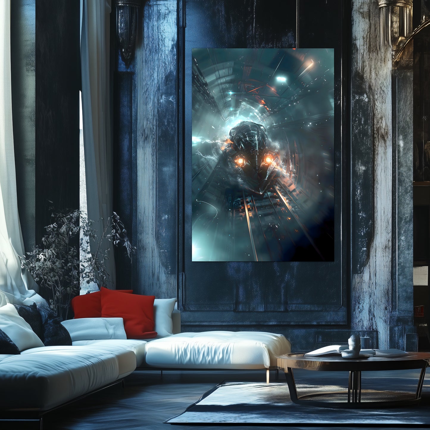 Cyberpunk Train Poster – Nightblade Crusader | Awe-Inspiring Wall Art for Sci-Fi & Fantasy Train Enthusiasts | Unique and Exclusive Artwork
