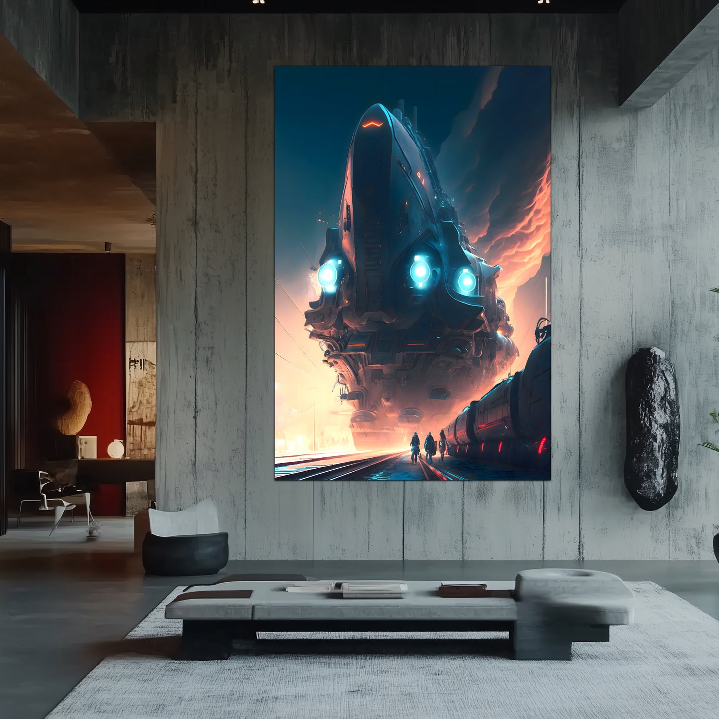 Cyberpunk Train Poster – Hyperion Elysian Metrocore | Awe-Inspiring Wall Art for Sci-Fi & Fantasy Train Enthusiasts | Unique and Exclusive Artwork