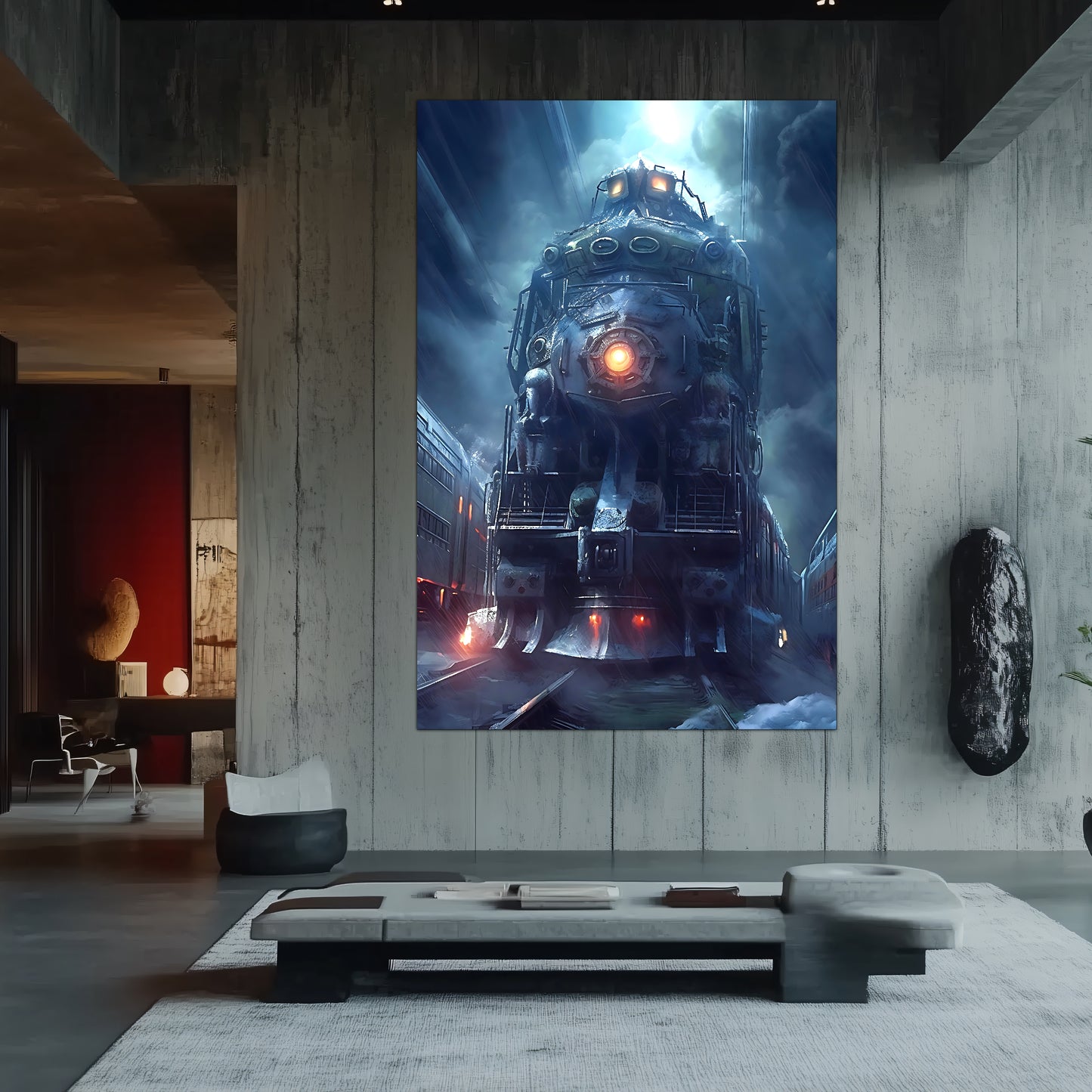 Post-Apocalyptic Train Poster – Winterborn Thunderheart | Awe-Inspiring Wall Art for Sci-Fi & Fantasy Train Enthusiasts | Unique and Exclusive Artwork