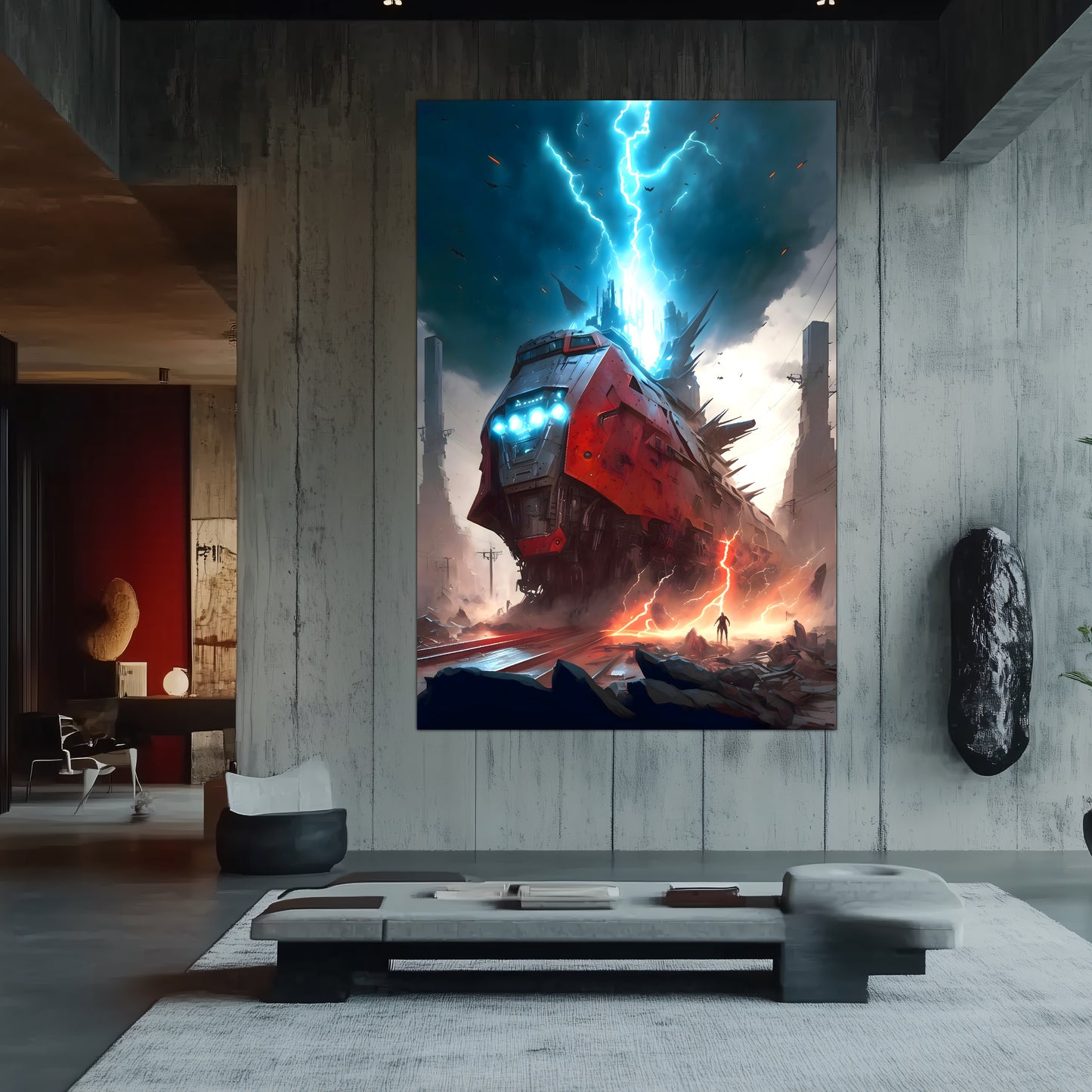 Wasteland Train Poster – Abaddon’s Wrath | Awe-Inspiring Wall Art for Sci-Fi & Fantasy Train Enthusiasts | Unique and Exclusive Artwork