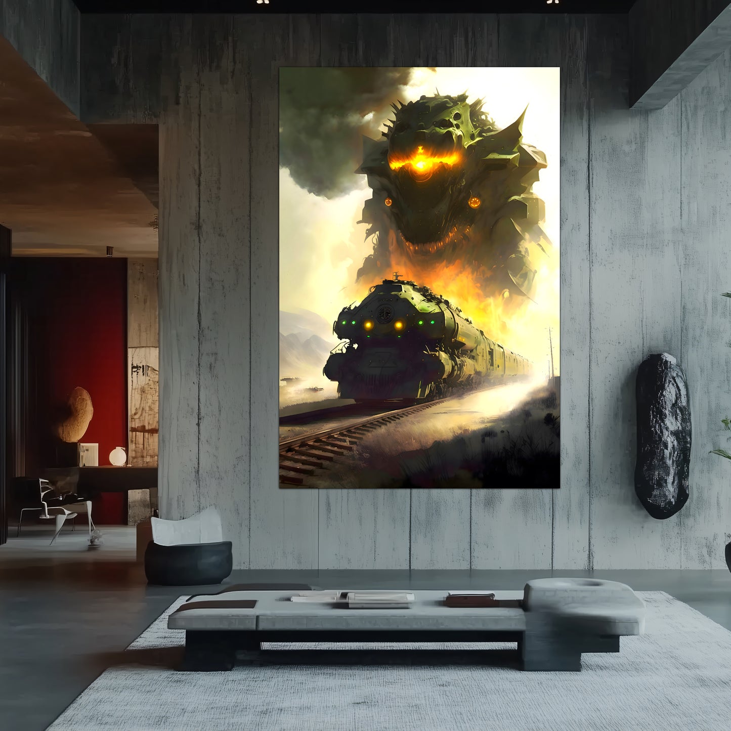 Fantasy Train Poster – Viridian Wyrmhauler | Awe-Inspiring Wall Art for Sci-Fi & Fantasy Train Enthusiasts | Unique and Exclusive Artwork