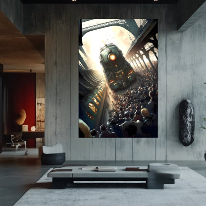 Steampunk Train Poster – Imperial Grandliner | Awe-Inspiring Wall Art for Sci-Fi & Fantasy Train Enthusiasts | Unique and Exclusive Artwork