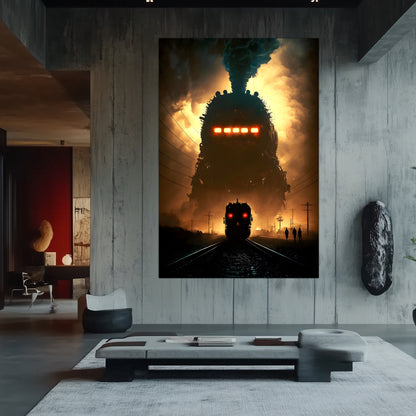 Post-Apocalyptic Train Poster – The Endbringer | Awe-Inspiring Wall Art for Sci-Fi & Fantasy Train Enthusiasts | Unique and Exclusive Artwork