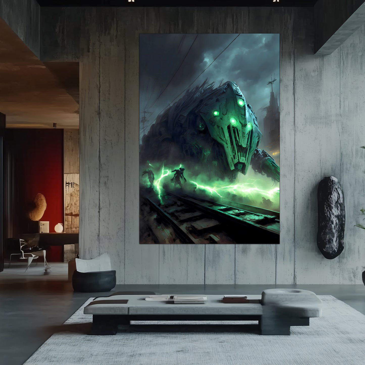Zombie Train Poster – Darkclad Adjudicator | Awe-Inspiring Wall Art for Sci-Fi & Fantasy Train Enthusiasts | Unique and Exclusive Artwork