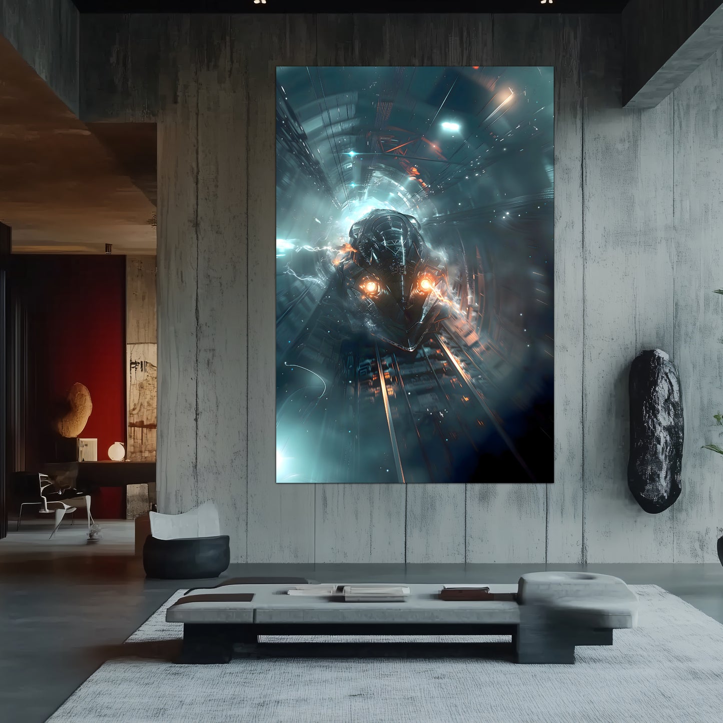 Cyberpunk Train Poster – Nightblade Crusader | Awe-Inspiring Wall Art for Sci-Fi & Fantasy Train Enthusiasts | Unique and Exclusive Artwork