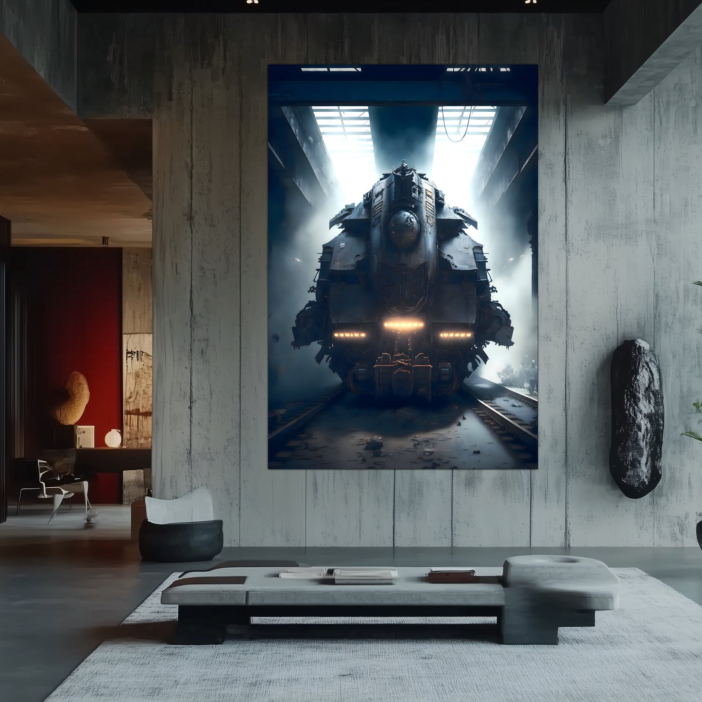 Diesel Train Poster – Aeternum Custos | Awe-Inspiring Wall Art for Sci-Fi & Fantasy Train Enthusiasts | Unique and Exclusive Artwork