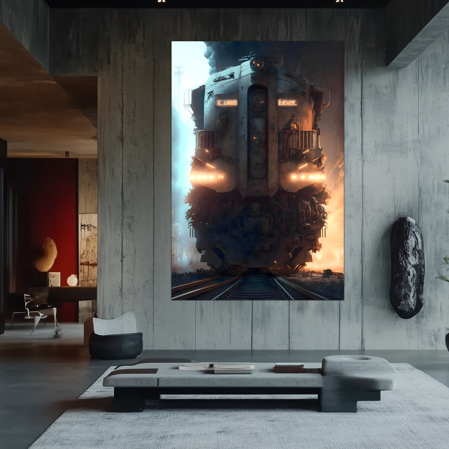 Diesel Train Poster – Warhound Mk IV | Awe-Inspiring Wall Art for Sci-Fi & Fantasy Train Enthusiasts | Unique and Exclusive Artwork
