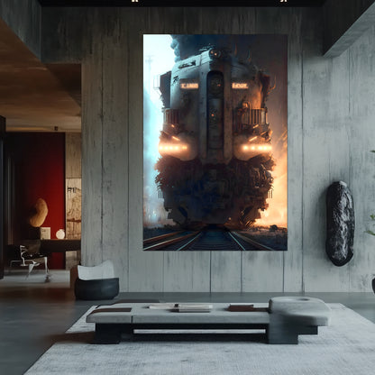 Diesel Train Poster – Warhound Mk IV | Awe-Inspiring Wall Art for Sci-Fi & Fantasy Train Enthusiasts | Unique and Exclusive Artwork