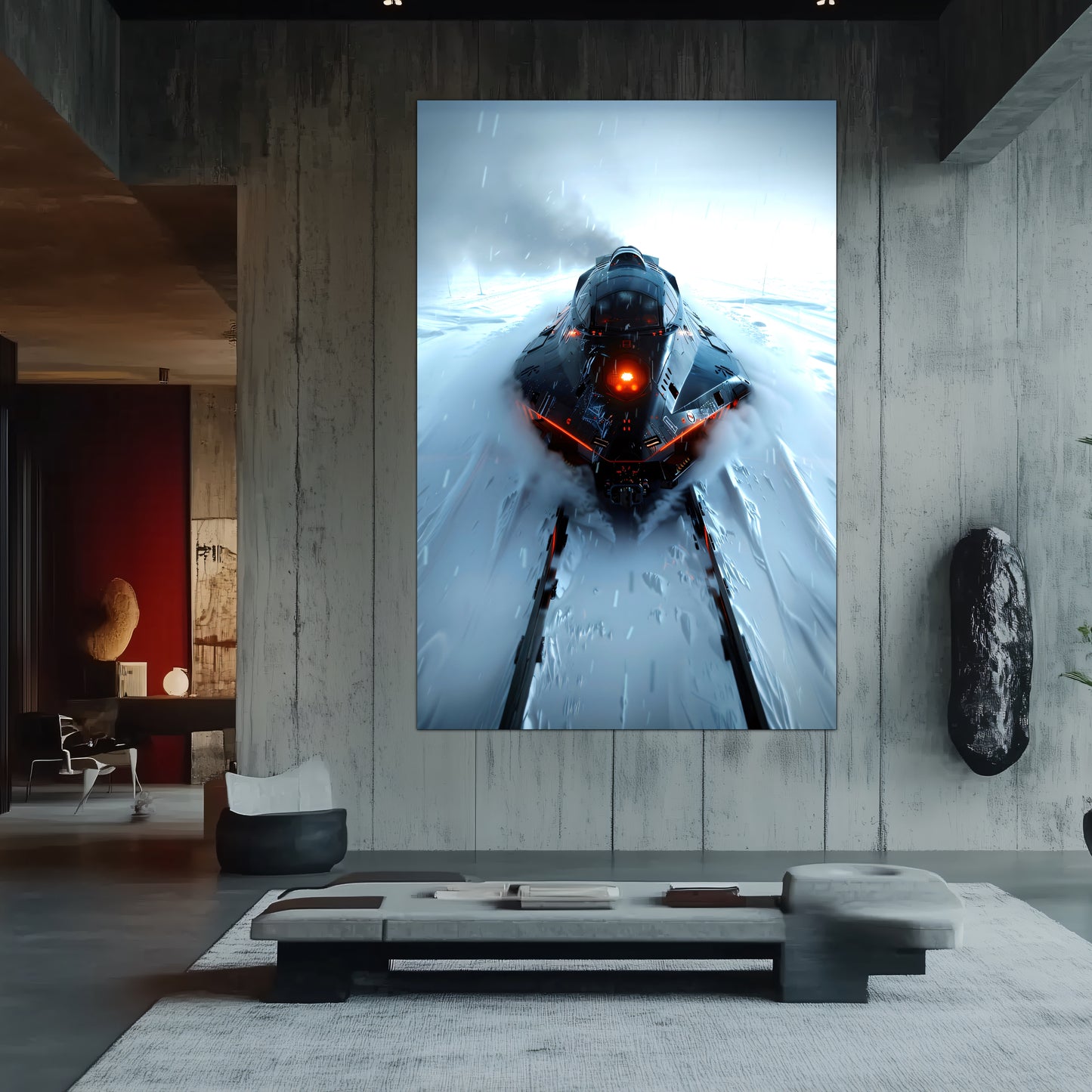 Cyberpunk Train Poster – The Demon's Dagger | Awe-Inspiring Wall Art for Sci-Fi & Fantasy Train Enthusiasts | Unique and Exclusive Artwork