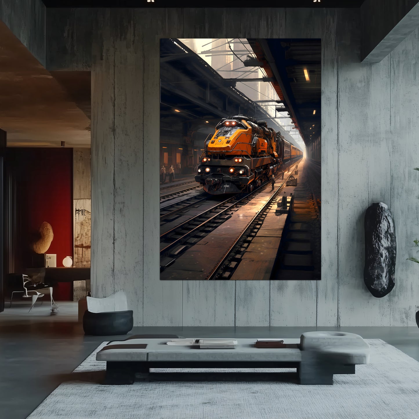 Diesel Train Poster – Blazerush Hauler | Awe-Inspiring Wall Art for Sci-Fi & Fantasy Train Enthusiasts | Unique and Exclusive Artwork