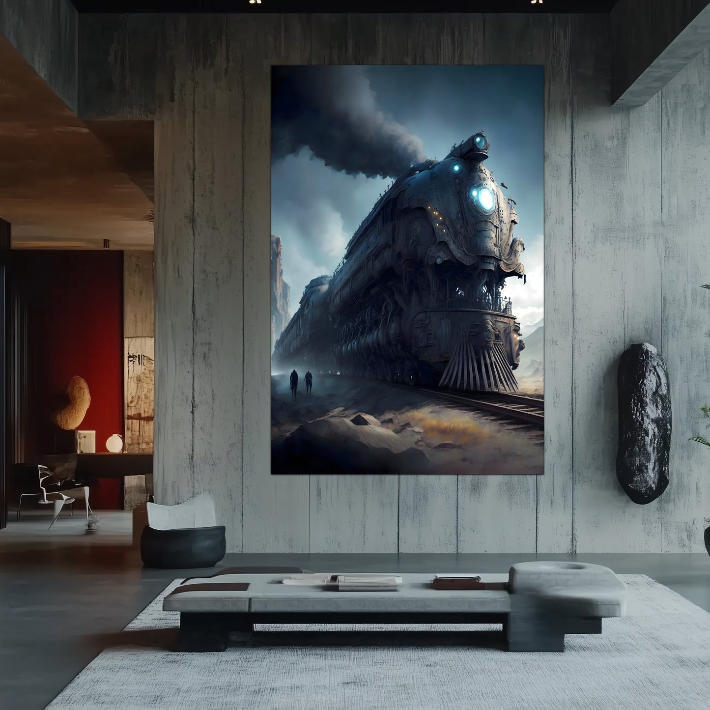 Dystopia Train Poster – Titanforge Paladin | Awe-Inspiring Wall Art for Sci-Fi & Fantasy Train Enthusiasts | Unique and Exclusive Artwork
