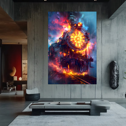 Steampunk Train Poster – Eternal Engine | Awe-Inspiring Wall Art for Sci-Fi & Fantasy Train Enthusiasts | Unique and Exclusive Artwork