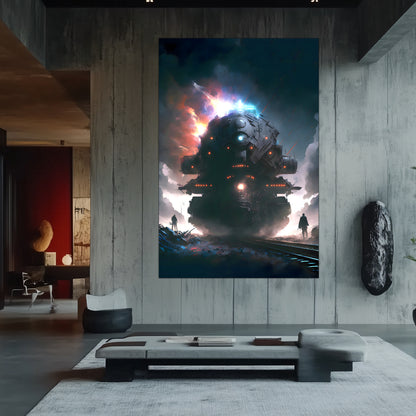 Wasteland Train Poster – The Voidstalker | Awe-Inspiring Wall Art for Sci-Fi & Fantasy Train Enthusiasts | Unique and Exclusive Artwork