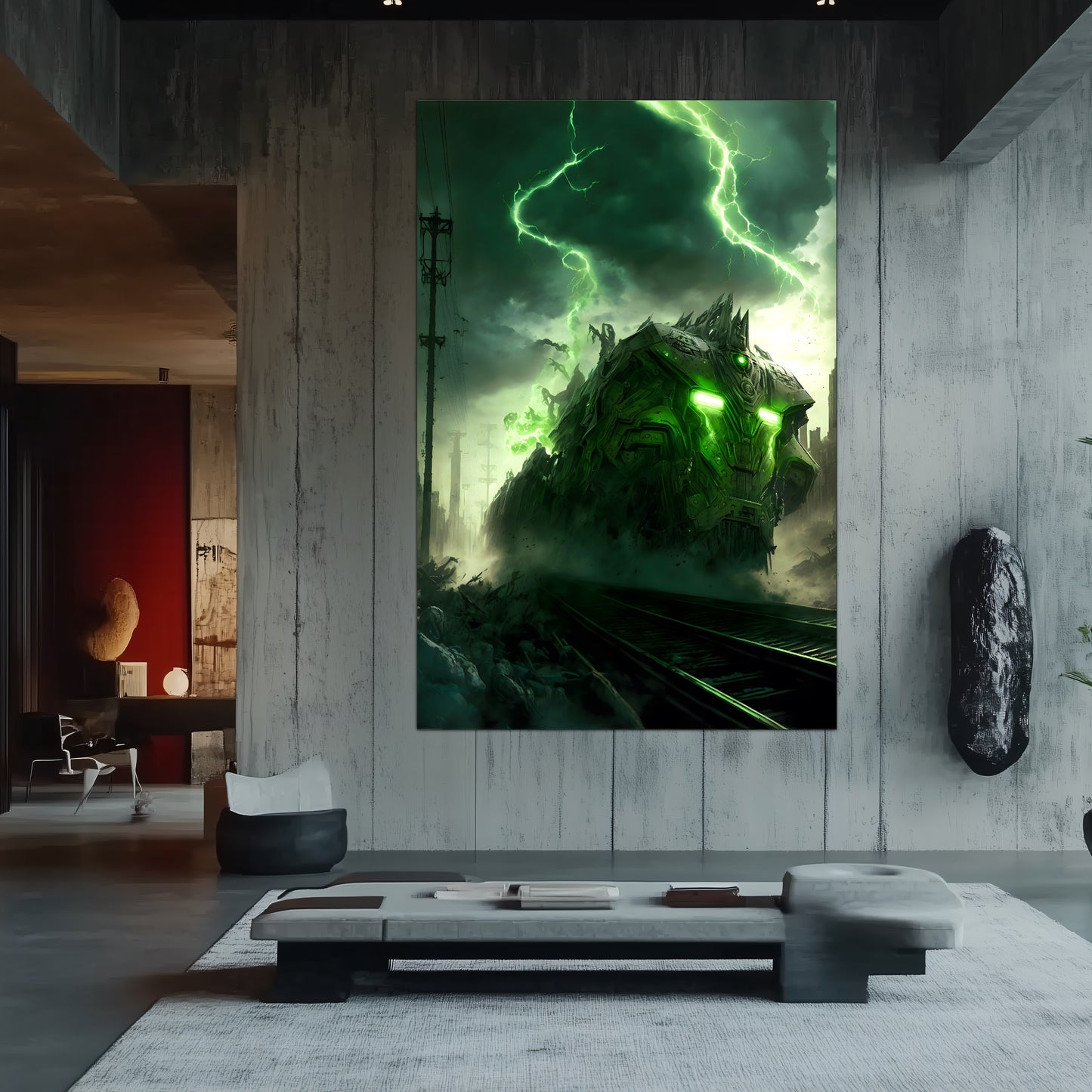 Zombie Train Poster – Wraithstorm Oppressor | Awe-Inspiring Wall Art for Sci-Fi & Fantasy Train Enthusiasts | Unique and Exclusive Artwork