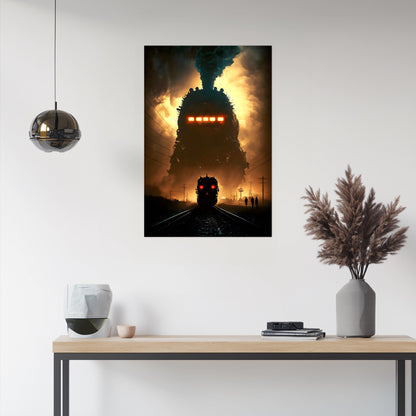 Post-Apocalyptic Train Poster – The Endbringer | Awe-Inspiring Wall Art for Sci-Fi & Fantasy Train Enthusiasts | Unique and Exclusive Artwork