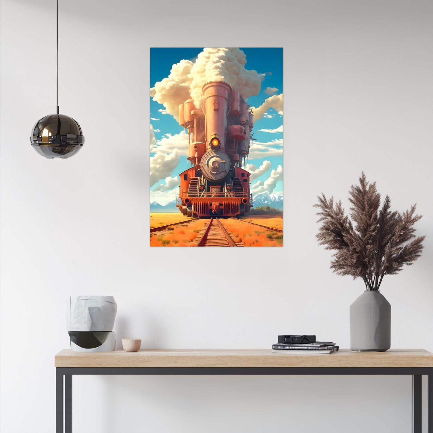 Steampunk Train Poster – Buffalo | Awe-Inspiring Wall Art for Sci-Fi & Fantasy Train Enthusiasts | Unique and Exclusive Artwork