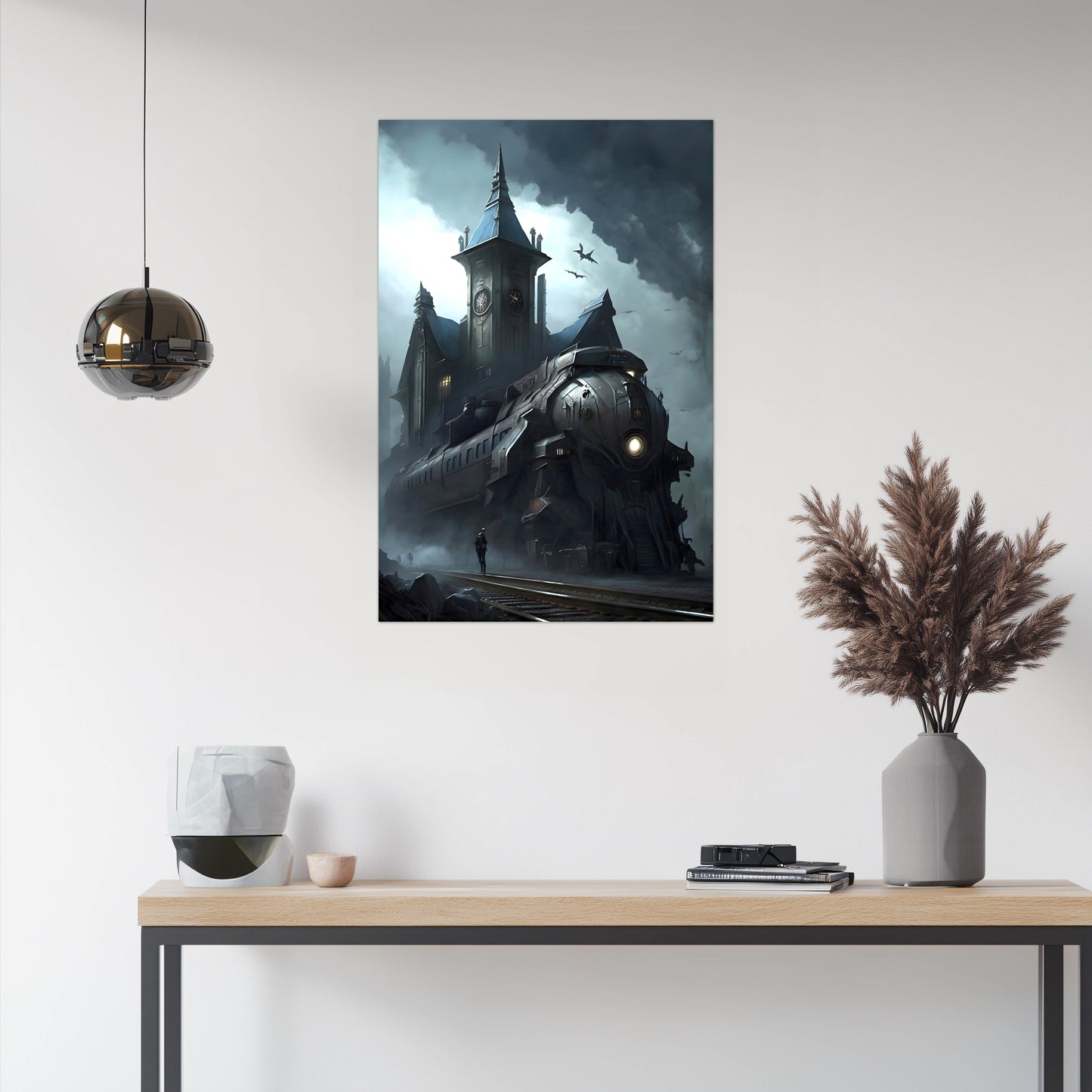 Fantasy Train Poster – Darkmist Phantom | Awe-Inspiring Wall Art for Sci-Fi & Fantasy Train Enthusiasts | Unique and Exclusive Artwork