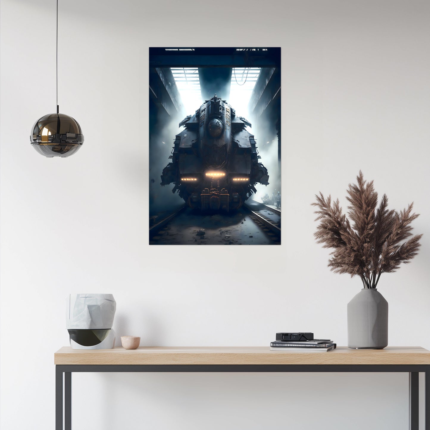 Diesel Train Poster – Aeternum Custos | Awe-Inspiring Wall Art for Sci-Fi & Fantasy Train Enthusiasts | Unique and Exclusive Artwork
