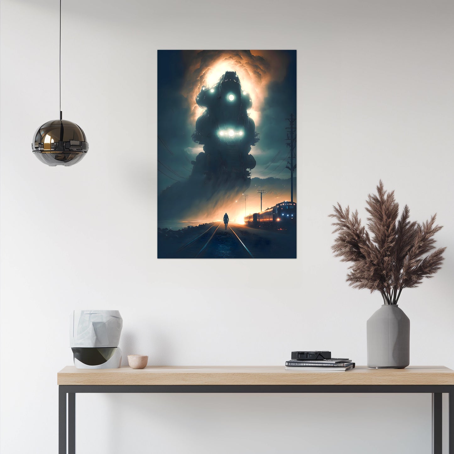 Post-Apocalyptic Train Poster – The Unyielding Monolith | Awe-Inspiring Wall Art for Sci-Fi & Fantasy Train Enthusiasts | Unique and Exclusive Artwork