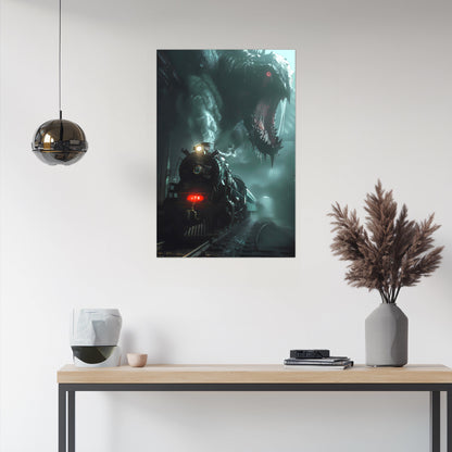 Fantasy Train Poster – Dragonbane Express | Awe-Inspiring Wall Art for Sci-Fi & Fantasy Train Enthusiasts | Unique and Exclusive Artwork