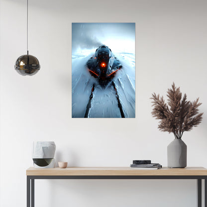 Cyberpunk Train Poster – The Demon's Dagger | Awe-Inspiring Wall Art for Sci-Fi & Fantasy Train Enthusiasts | Unique and Exclusive Artwork