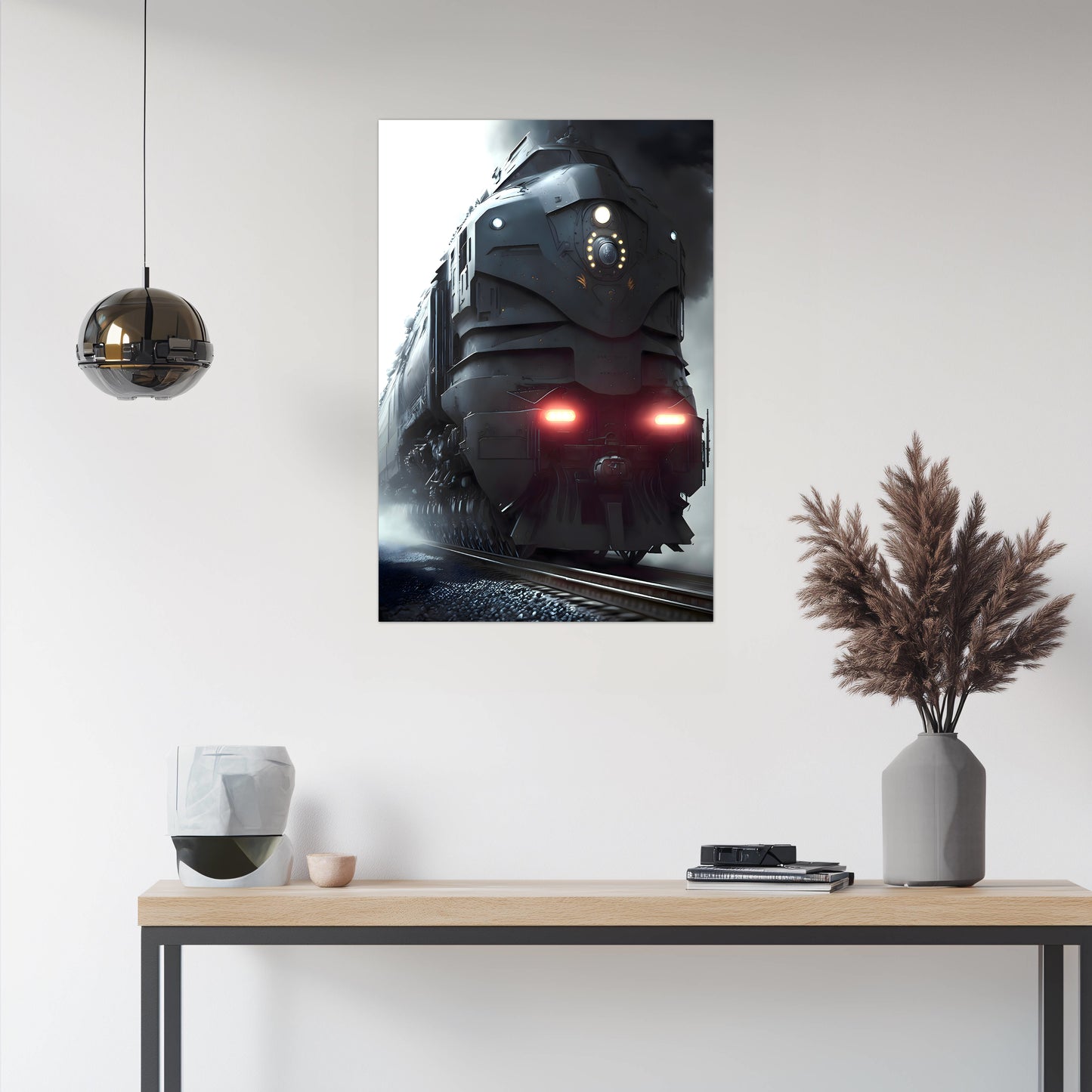 Dystopia Train Poster – Grimbringer Thunderclad | Awe-Inspiring Wall Art for Sci-Fi & Fantasy Train Enthusiasts | Unique and Exclusive Artwork