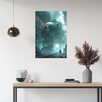Cyberpunk Train Poster – Epitome One | Awe-Inspiring Wall Art for Sci-Fi & Fantasy Train Enthusiasts | Unique and Exclusive Artwork