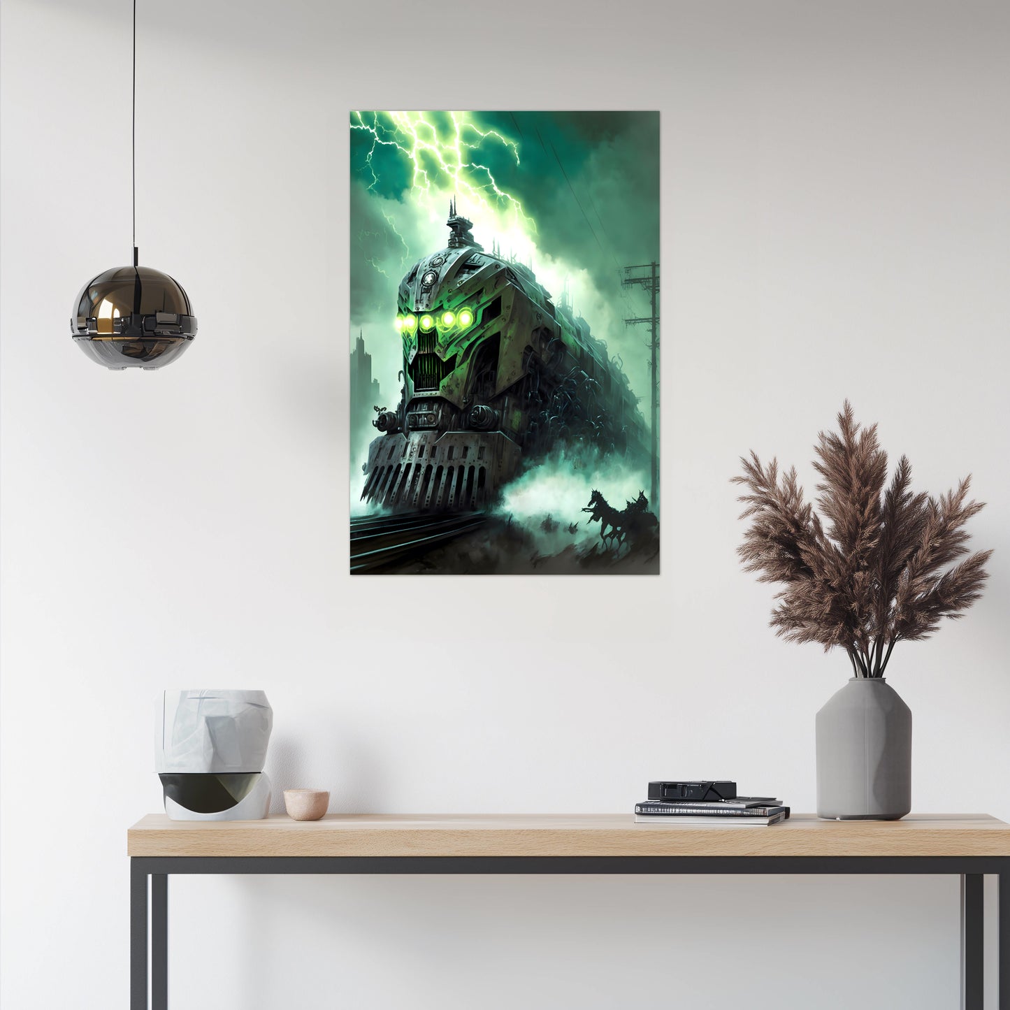 Zombie Train Poster – Hellforge Executor | Awe-Inspiring Wall Art for Sci-Fi & Fantasy Train Enthusiasts | Unique and Exclusive Artwork