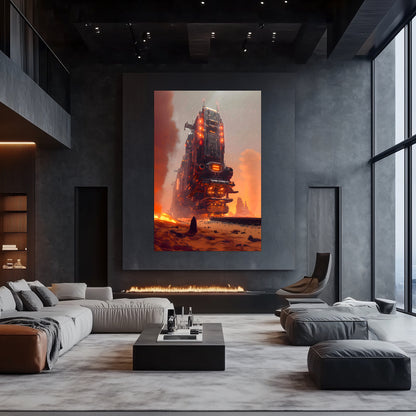 Wasteland Train Poster – Last Nomad | Awe-Inspiring Wall Art for Sci-Fi & Fantasy Train Enthusiasts | Unique and Exclusive Artwork