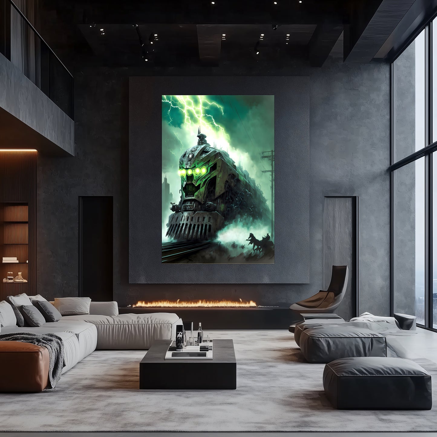 Zombie Train Poster – Hellforge Executor | Awe-Inspiring Wall Art for Sci-Fi & Fantasy Train Enthusiasts | Unique and Exclusive Artwork