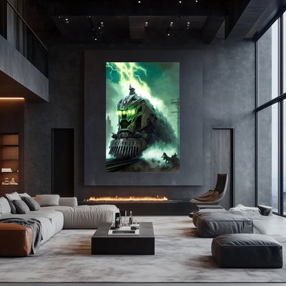 Zombie Train Poster – Hellforge Executor | Awe-Inspiring Wall Art for Sci-Fi & Fantasy Train Enthusiasts | Unique and Exclusive Artwork
