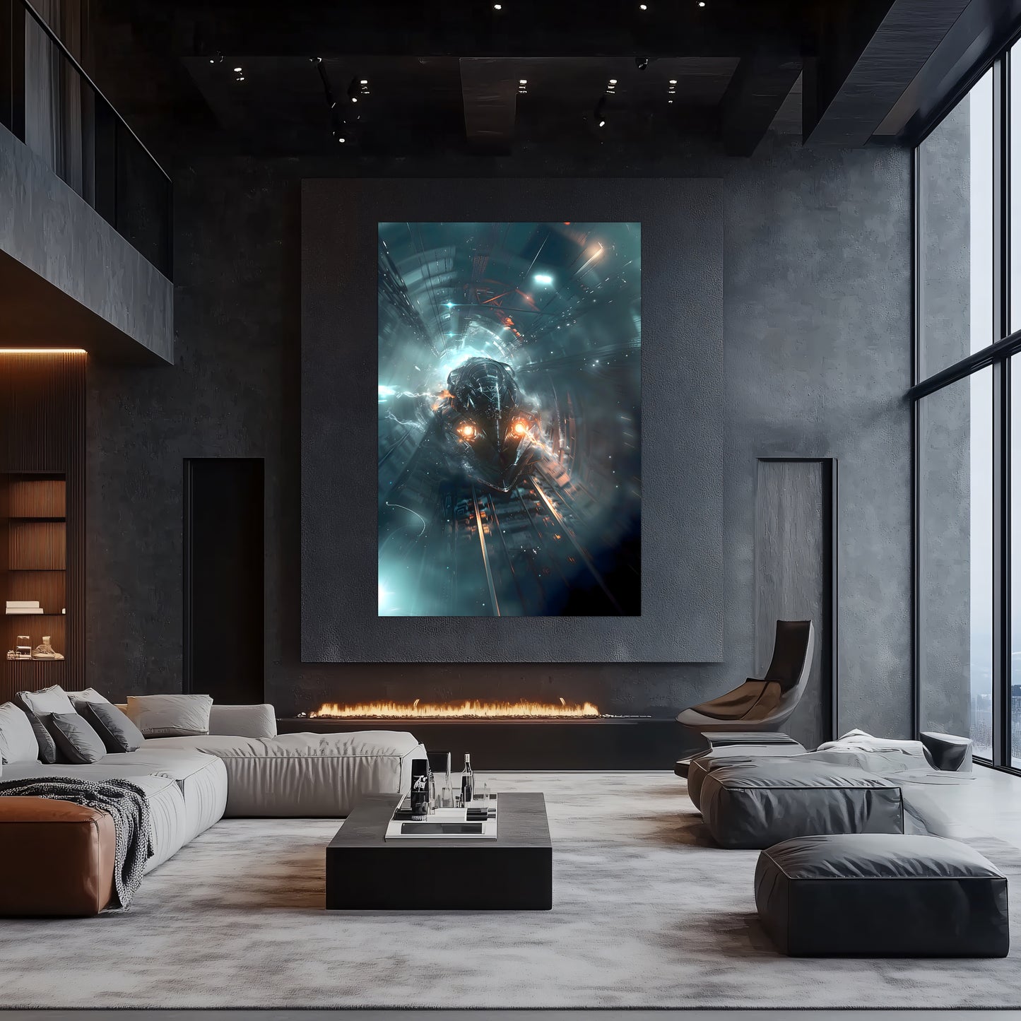 Cyberpunk Train Poster – Nightblade Crusader | Awe-Inspiring Wall Art for Sci-Fi & Fantasy Train Enthusiasts | Unique and Exclusive Artwork