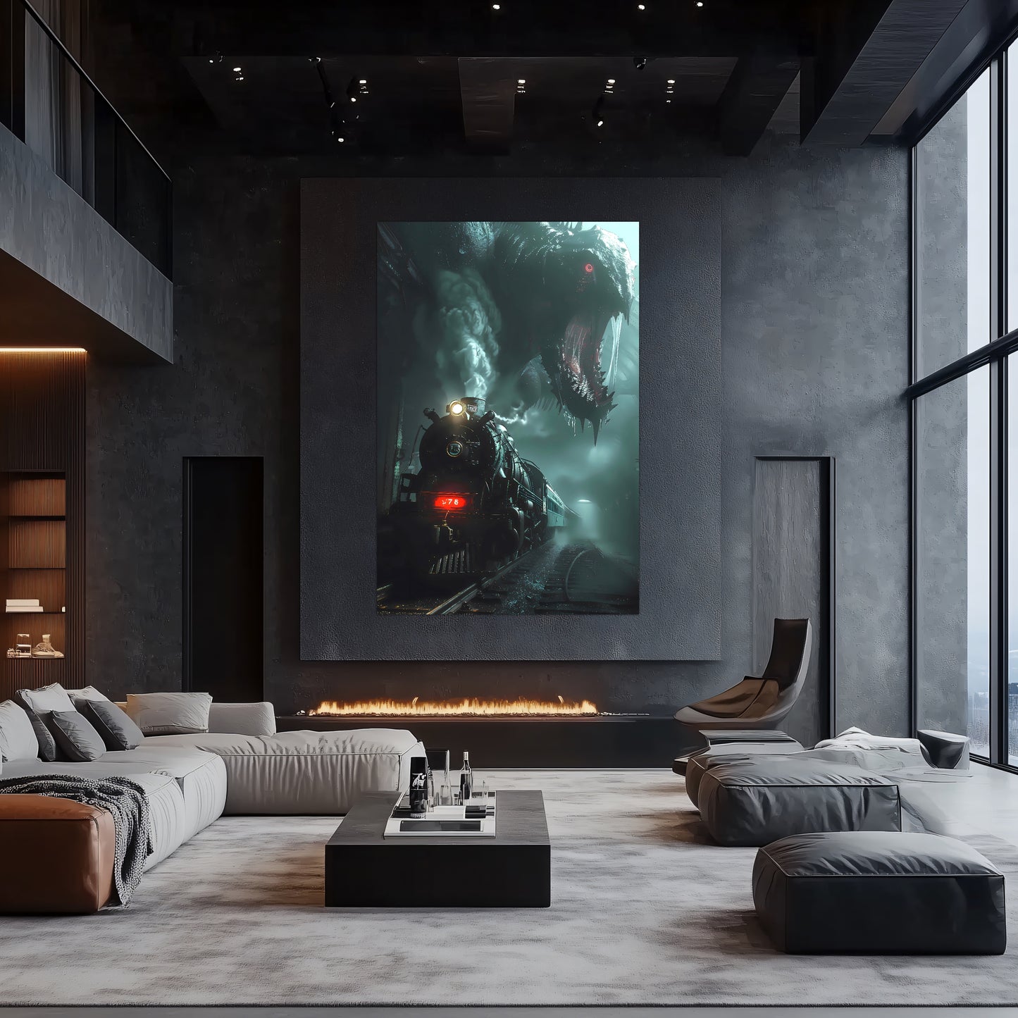 Fantasy Train Poster – Dragonbane Express | Awe-Inspiring Wall Art for Sci-Fi & Fantasy Train Enthusiasts | Unique and Exclusive Artwork